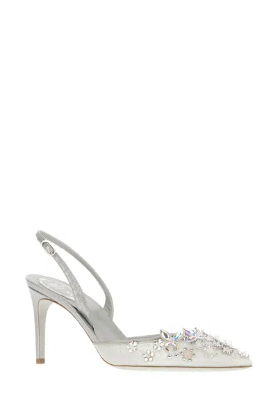 René Caovilla Silver Laces Cinderella Pumps