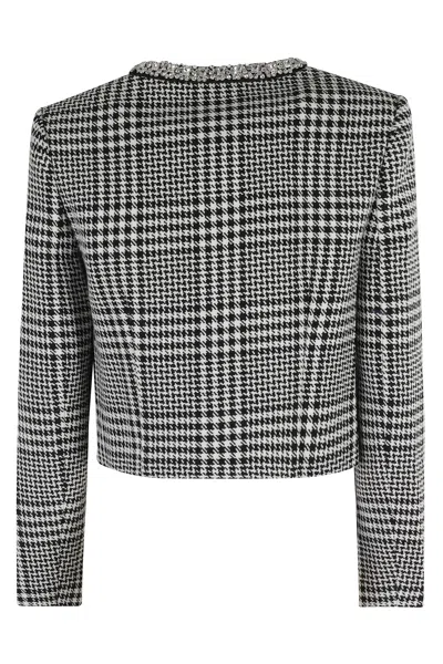 Self-portrait Wool Houndstooth Tailored Jacket Jackets Multicolor In Multi
