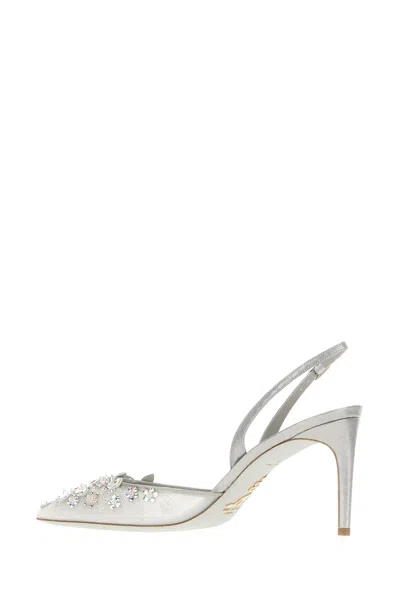 René Caovilla Silver Laces Cinderella Pumps
