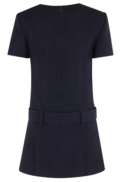 Self-portrait Textured Boucle Mini Dress In Blue