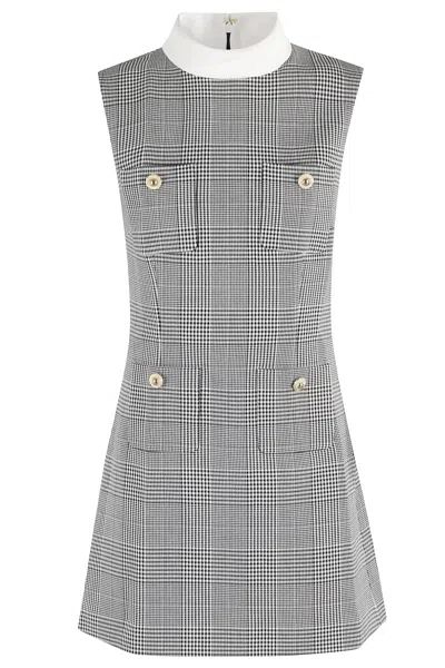 Self-portrait Sleeveless Prince Of Wales Check Mini Dress
