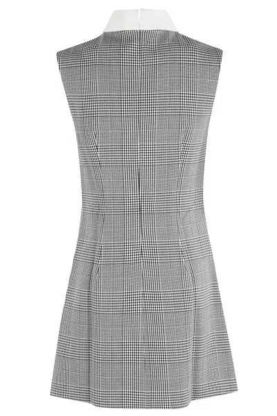 Self-portrait Sleeveless Prince Of Wales Check Mini Dress