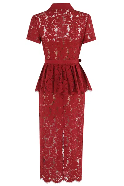 Self-portrait Lace Peplum Midi Dress
