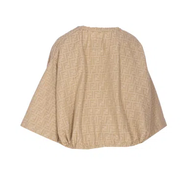 Fendi Women Embroidered Chambray Jacket In Neutral