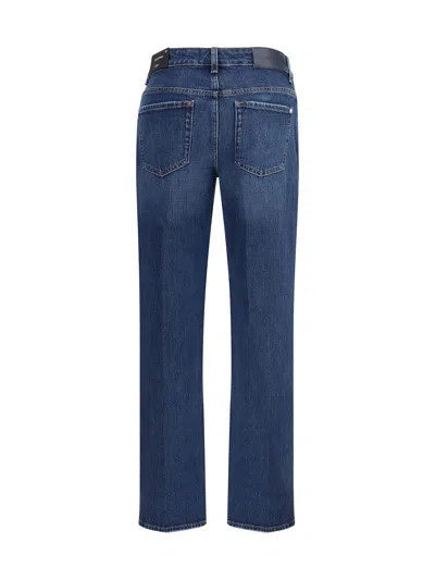 7 For All Mankind Versatile Straight Cut Jeans In Blue
