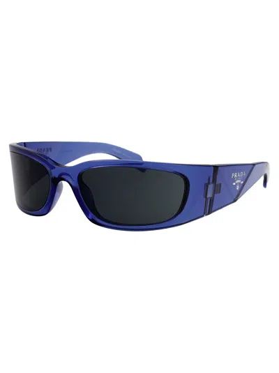 Prada Transparent Iris Acetate Sunglasses In Blue