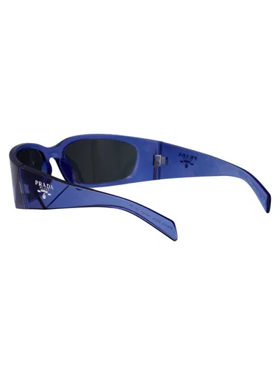 Prada Transparent Iris Acetate Sunglasses In Blue