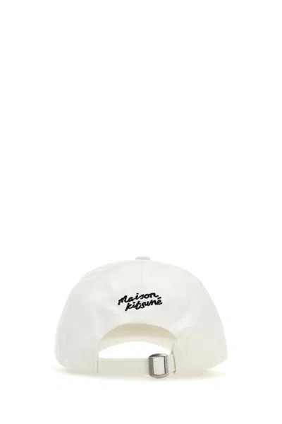 Maison Kitsuné Maison Kitsune White Cotton Baseball Cap In White