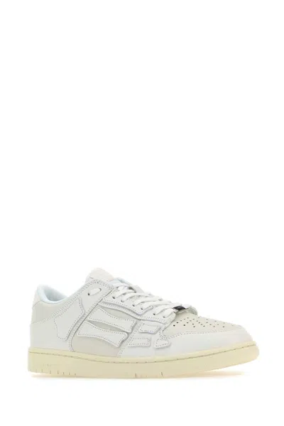 Amiri Pacific Bones Leather Panelled Sneakers In Nude