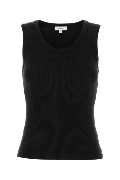 Agolde Binx Ribbed Stretch-lyocell And Organic Cotton-blend Tank