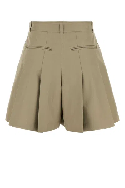 Alexander Mcqueen Women Dove Grey Cotton Shorts