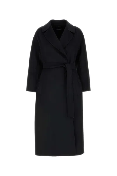 S Max Mara Black Wool Elisa Coat