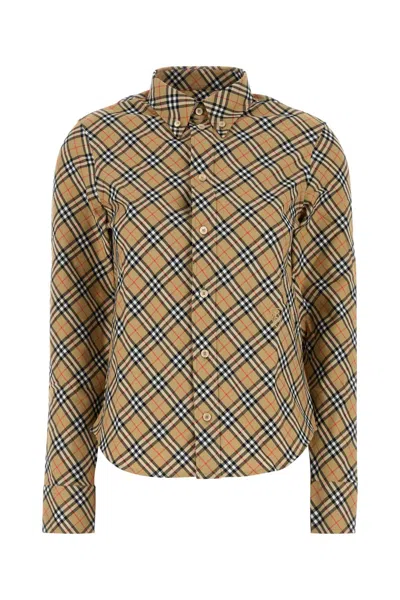 Burberry Beige All Over Check Shirt