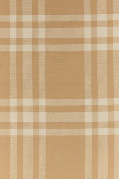 Burberry Wool Blend Scarf With Embroidered Check Pattern