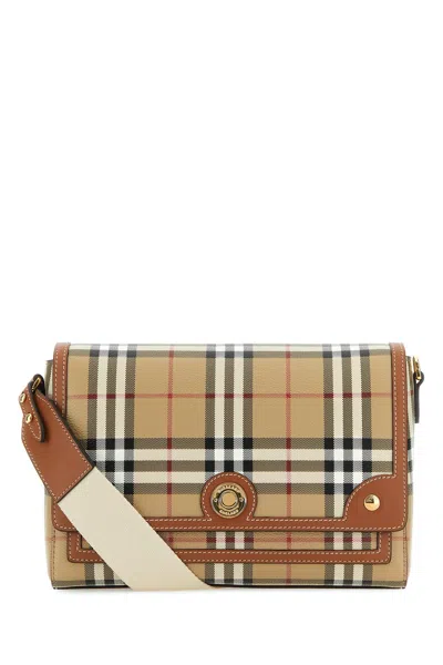Burberry Womens Briar Brown Check-print Flap-front Woven-blend Cross-body Bag