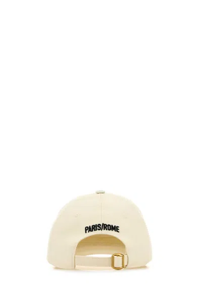 Valentino Garavani Ivory Cotton Baseball Cap With Adjustable Embroidered Logo