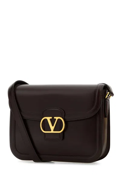 Valentino 9 To 5 Flap Leather Saddle Shoulder Bag In Brown