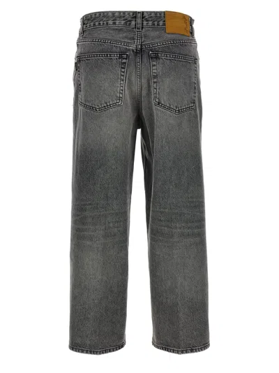 Haikure 'korea' Grey Jeans With Faded Effect And Logo Patch On The Back In Gray