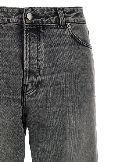 Haikure 'korea' Grey Jeans With Faded Effect And Logo Patch On The Back In Gray