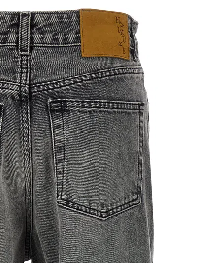 Haikure 'korea' Grey Jeans With Faded Effect And Logo Patch On The Back In Gray