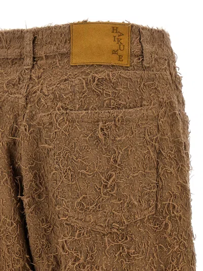 Haikure Becky Fur-effect Cotton Jeans In Brown