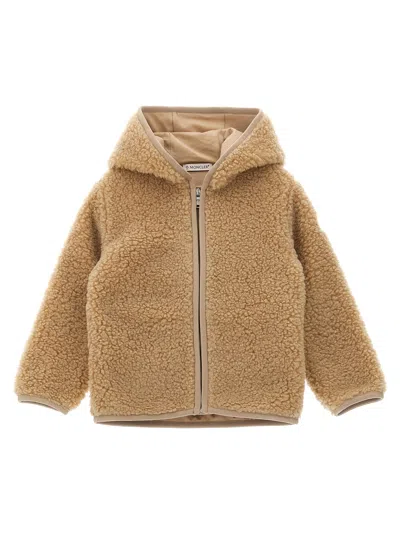 Moncler Teddy Hoodie In Brown
