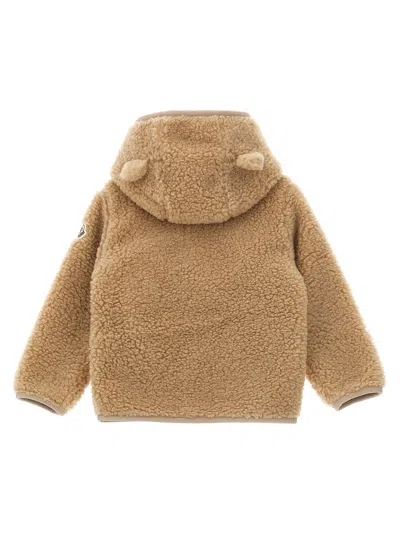 Moncler Teddy Hoodie In Brown