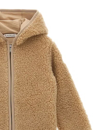 Moncler Teddy Hoodie In Brown