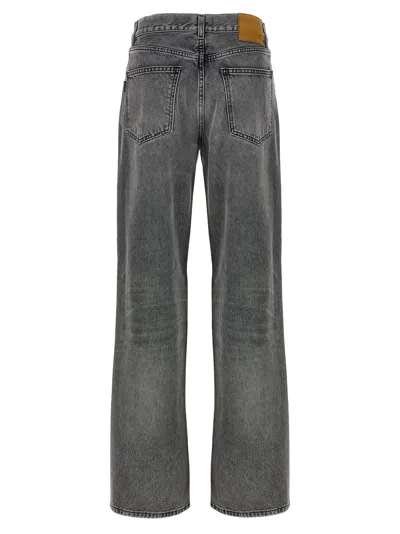 Haikure 'korea' Grey Jeans With Faded Effect And Logo Patch On The Back In Gray