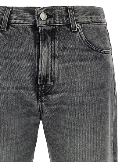 Haikure 'korea' Grey Jeans With Faded Effect And Logo Patch On The Back In Gray