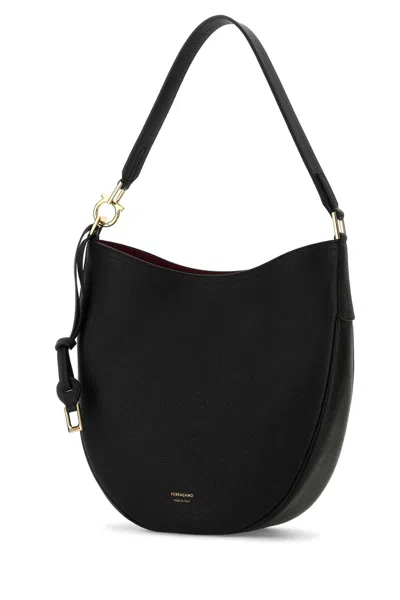 Ferragamo Borsa A Spalla Smile Media In Pelle Nera Donna