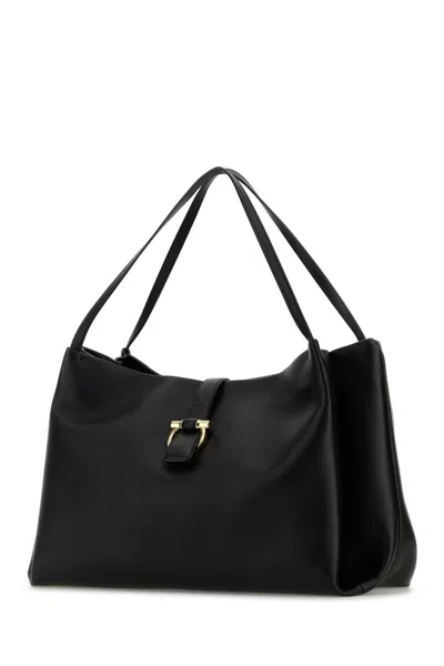 Ferragamo Black Leather Shopping Bag