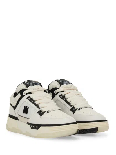 Amiri White And Black Chunky Sneakers With Logo Detail In Leather And Mixed Tech Fabrics Man