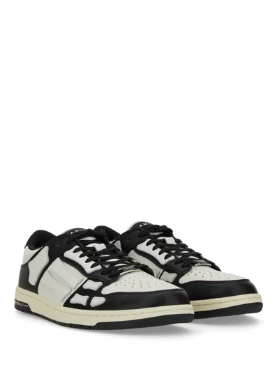 Amiri Multicolor Leather And Fabric Bandana Denim Skel Sneakers In White