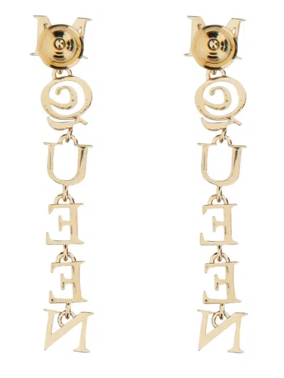 Alexander Mcqueen Logo Earrings In Gold
