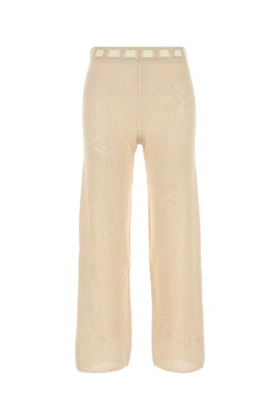 Bode Women Beige Crochet Pant In Neutral