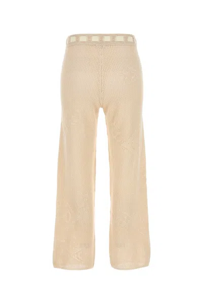 Bode Women Beige Crochet Pant In Neutral
