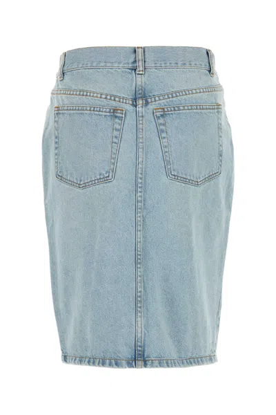 Gimaguas Luna Stud-embellished Denim Skirt In Blue
