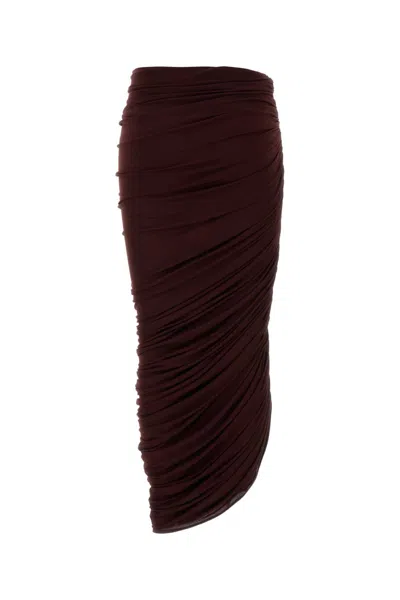 Magda Butrym Asymmetrical Draped Midi Skirt In Bordeaux In Burgundy