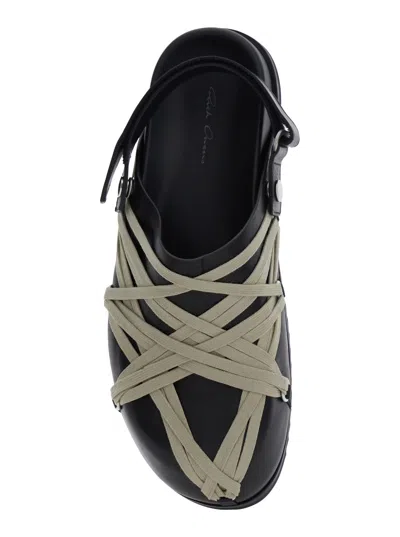 Rick Owens Concordians Megalaced Mules In Black