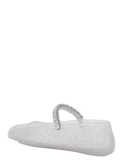Jimmy Choo The Jelly Transparent Ballet Flats With Crystals Women In Transparent