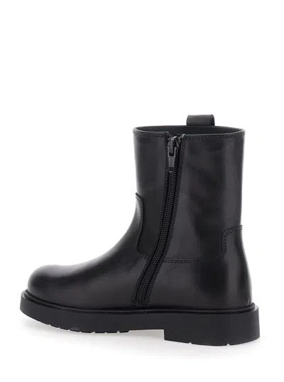 Emporio Armani Boot Vitello Lucido In Black