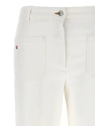Victoria Beckham Womens Washed White Alina Flared-leg Denim Jeans In White