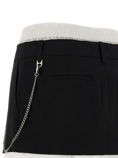 Alexander Wang Pre-styled Pleated Skort With Chain Clothing In Black