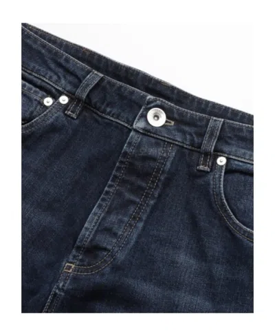 Brunello Cucinelli Denim Trousers Washed Effect In Blue