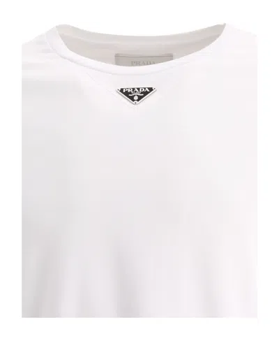 Prada T-shirt With Triangular Plaque