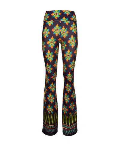 La Doublej Printed Bell Bottoms In Black