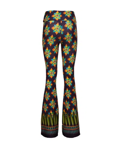 La Doublej Printed Bell Bottoms In Black
