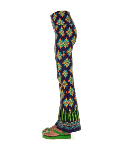 La Doublej Printed Bell Bottoms In Black
