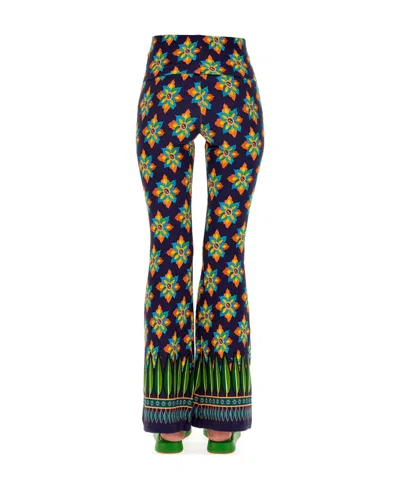 La Doublej Printed Bell Bottoms In Black